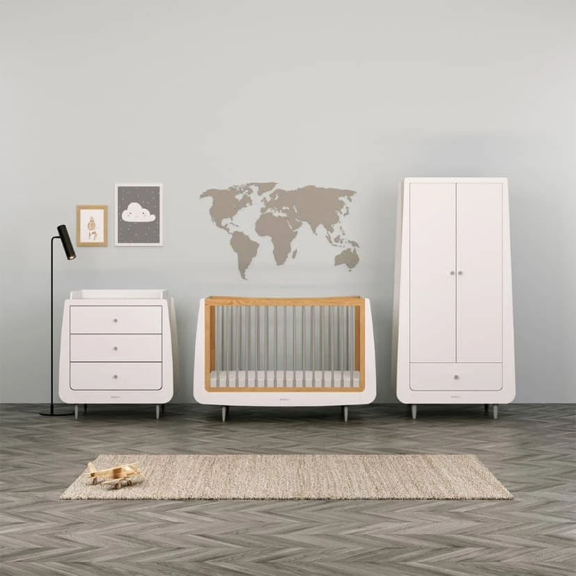 SnuzKot Skandi 5 Piece Nursery Room Set Bundle – White With Grey 4 SnuzKot Skandi 5 Piece Nursery Room Set Bundle – White With Grey - Image 2