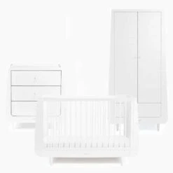 SnuzKot Skandi 5 Piece Nursery Room Set Bundle – White -Baby Supplies snuzkot skandi white 3 piece 3