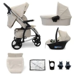 My Babiie MB200i Travel System With I-Size Car Seat – Oatmeal