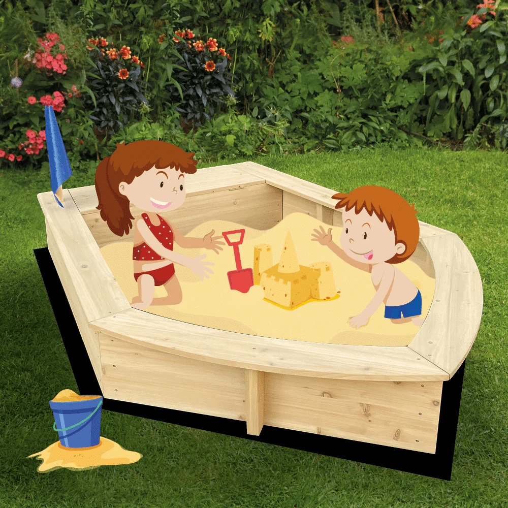 Liberty House Toys Kids Boat Sandpit With Seating And Cover 3 Liberty House Toys Kids Boat Sandpit With Seating And Cover