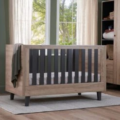 Tutti Bambini Como Cot Bed – Slate Grey/Distressed Oak