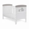 Obaby Me & Mini Me Grey Elephants Grace Inspire Cot Bed