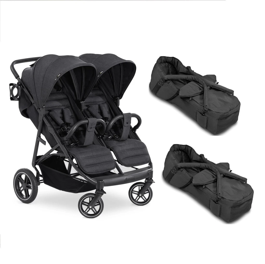 Hauck Melange Black Uptown Duo Twin Stroller/Carrycot Bundle 2 3 Hauck Melange Black Uptown Duo Twin Stroller/Carrycot Bundle 2