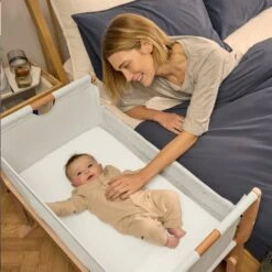 SnuzPod Studio Bedside Crib With Mattress Stockholm Natural -Baby Supplies vbnfmg 2