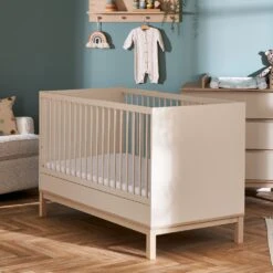 Obaby Astrid 5 Piece Nursery Room Set/Shelf/Mattress – Satin/Oak -Baby Supplies vdgfh