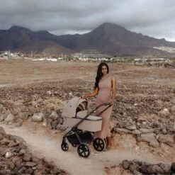 Venicci Tinum Upline SE 3 In 1 Pram With Car Seat Options – Powder -Baby Supplies venicci tinum upline se 2 in 1 pushchair lifestyle powder 1