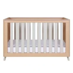 Tutti Bambini Fika Mini Cot Bed – Light Oak/White Sand -Baby Supplies vsgdfg