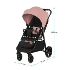 Kinderkraft GRANDE PLUS Pushchair Black -Baby Supplies wozek spacerowy kinderkraft grande plus rozowy 5902533919307 wymiary 1 1