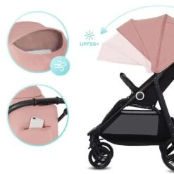 Kinderkraft GRANDE PLUS Pushchair Black -Baby Supplies wozek spacerowy kinderkraft grande plus rozowy powiekszana budka