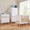 Tutti Bambini Fuori 4in1 3 Piece Nursery Room Set – White/Light Oak -Baby Supplies yi9567