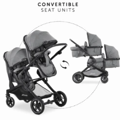 Hauck Melange Grey Atlantic Twin Stroller/Carrycot Bundle 2 40 Hauck Melange Grey Atlantic Twin Stroller/Carrycot Bundle 2 -Baby Supplies yiyiiyi 4