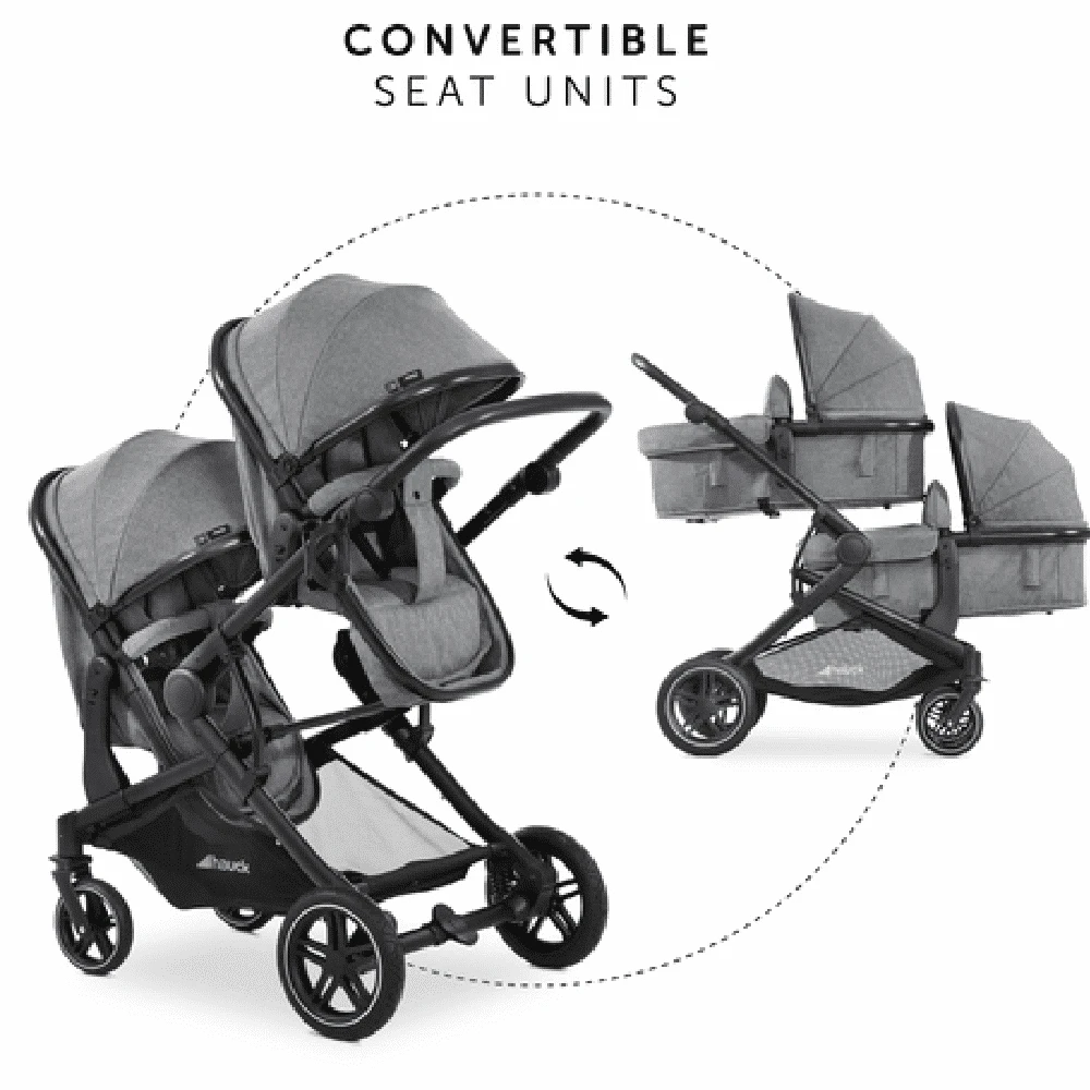 Hauck Melange Grey Atlantic Twin Stroller/Carrycot Bundle 2 21 Hauck Melange Grey Atlantic Twin Stroller/Carrycot Bundle 2 - Image 19